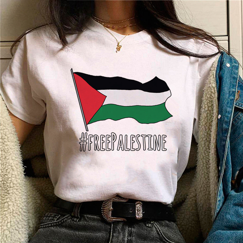 Palestine T-shirts Women Comic Japanese Tshirt Female Funny