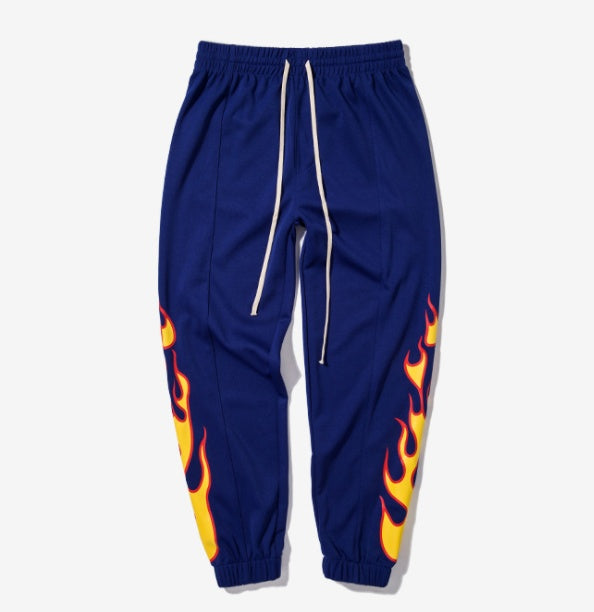 Hop Pants Flame Print Women Men Joggers Sweatpants