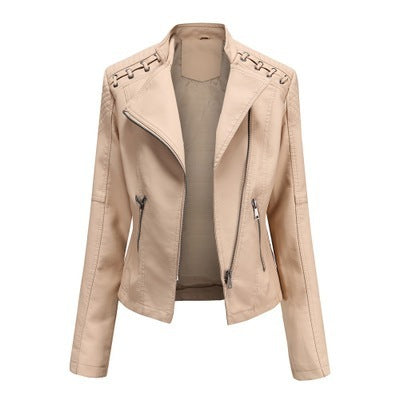 Women's Leather Jackets Women's Short Jackets Slim Thin Leather Jackets Ladies Motorcycle Suits