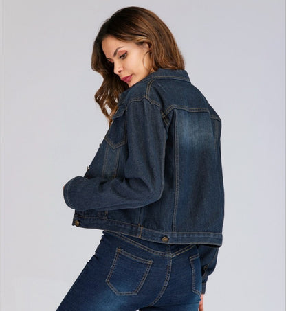 Women's Slim Denim Jacket Women's Short Loose Jacket Denim Jacket