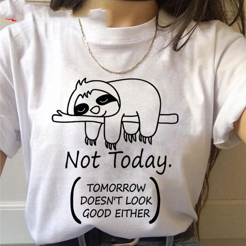 Sloth Kawaii Printed Women T-Shirts