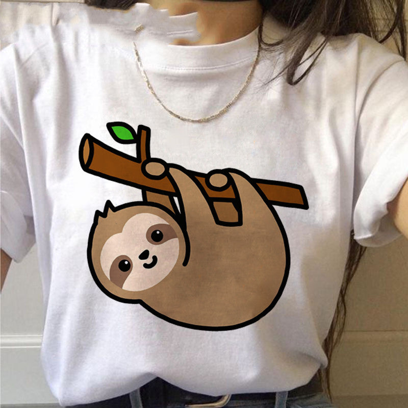 Sloth Kawaii Printed Women T-Shirts