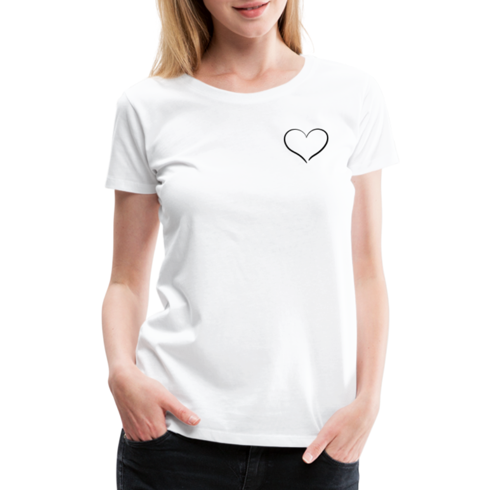 Heart Outline Design T-Shirt for Women | Women’s Premium T-Shirt - white