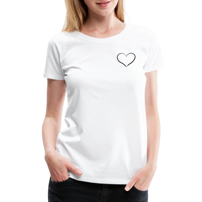 Heart Outline Design T-Shirt for Women | Women’s Premium T-Shirt - white