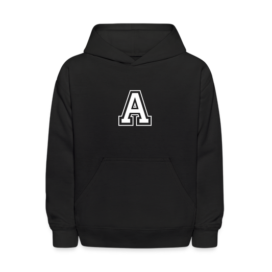 Letter A Kids' Hoodie- GAME PLAYER WEAR - black