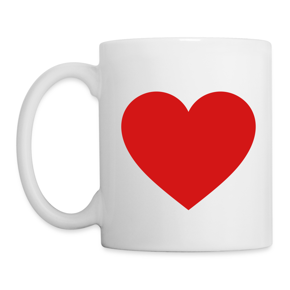 Heart Ceramic Cup- Coffee/Tea Mug - white