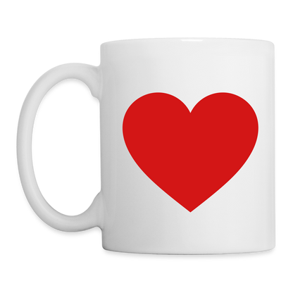 Heart Ceramic Cup- Coffee/Tea Mug - white