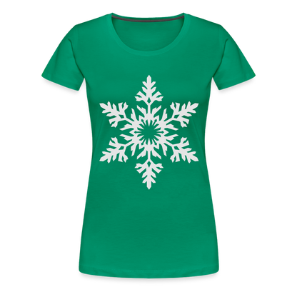 Snowflake Design T-Shirt For Women | Women’s Premium T-Shirt - kelly green