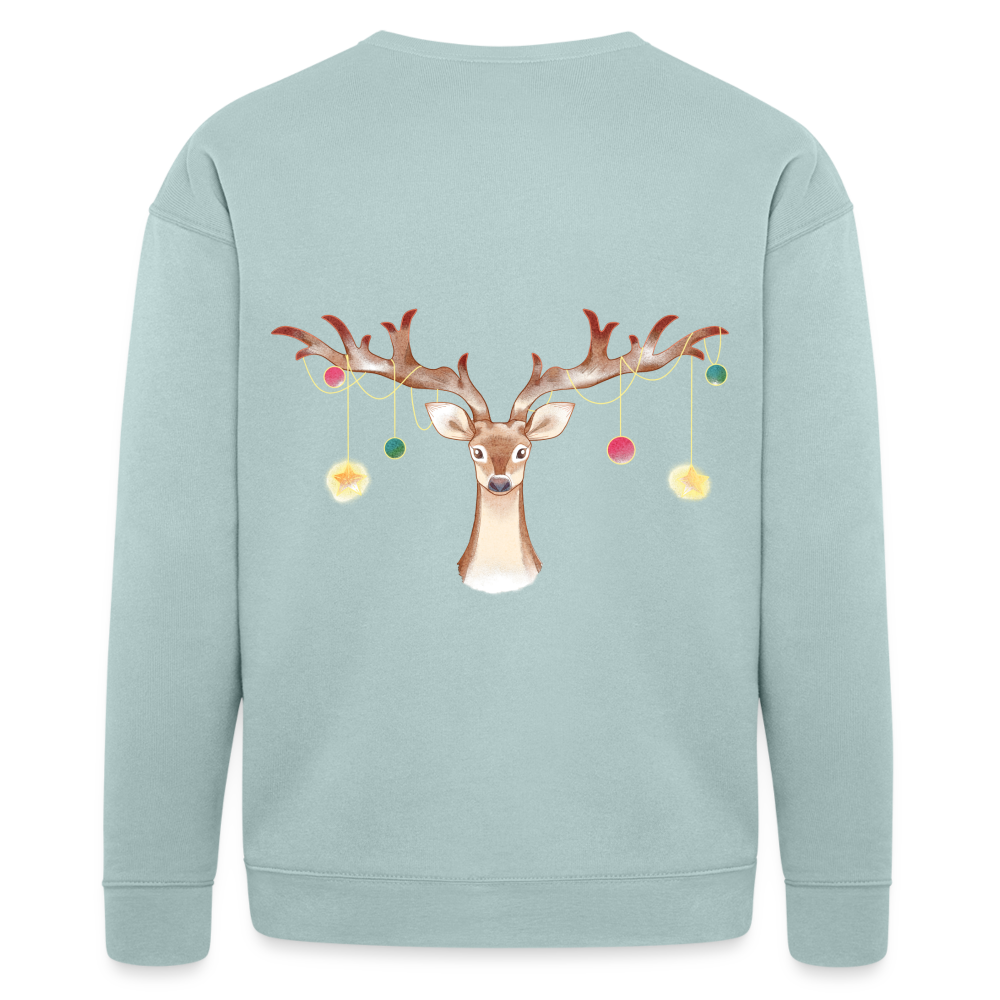 Reindeer with Decorative Hanging Ornaments | Bella + Canvas Unisex Sweatshirt - dusty blue