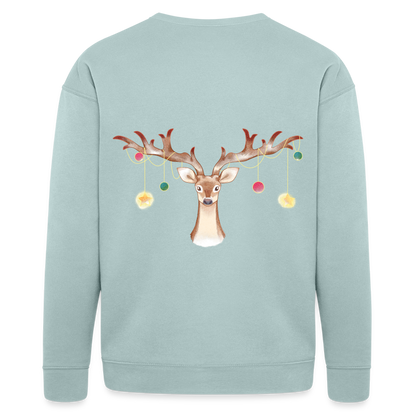 Reindeer with Decorative Hanging Ornaments | Bella + Canvas Unisex Sweatshirt - dusty blue