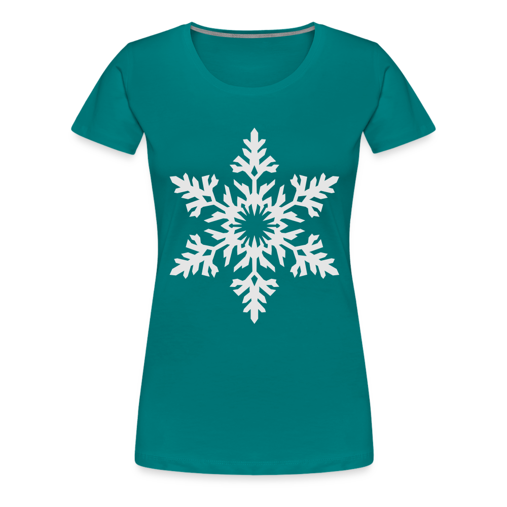 Snowflake Design T-Shirt For Women | Women’s Premium T-Shirt - teal