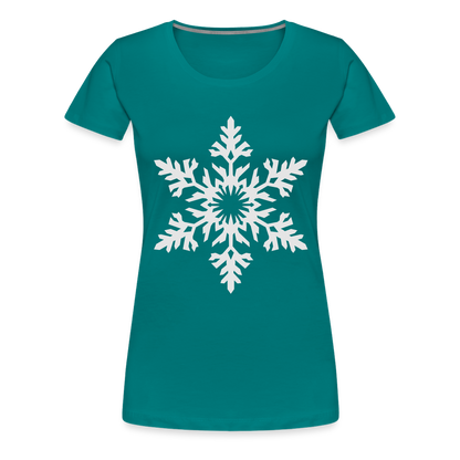 Snowflake Design T-Shirt For Women | Women’s Premium T-Shirt - teal