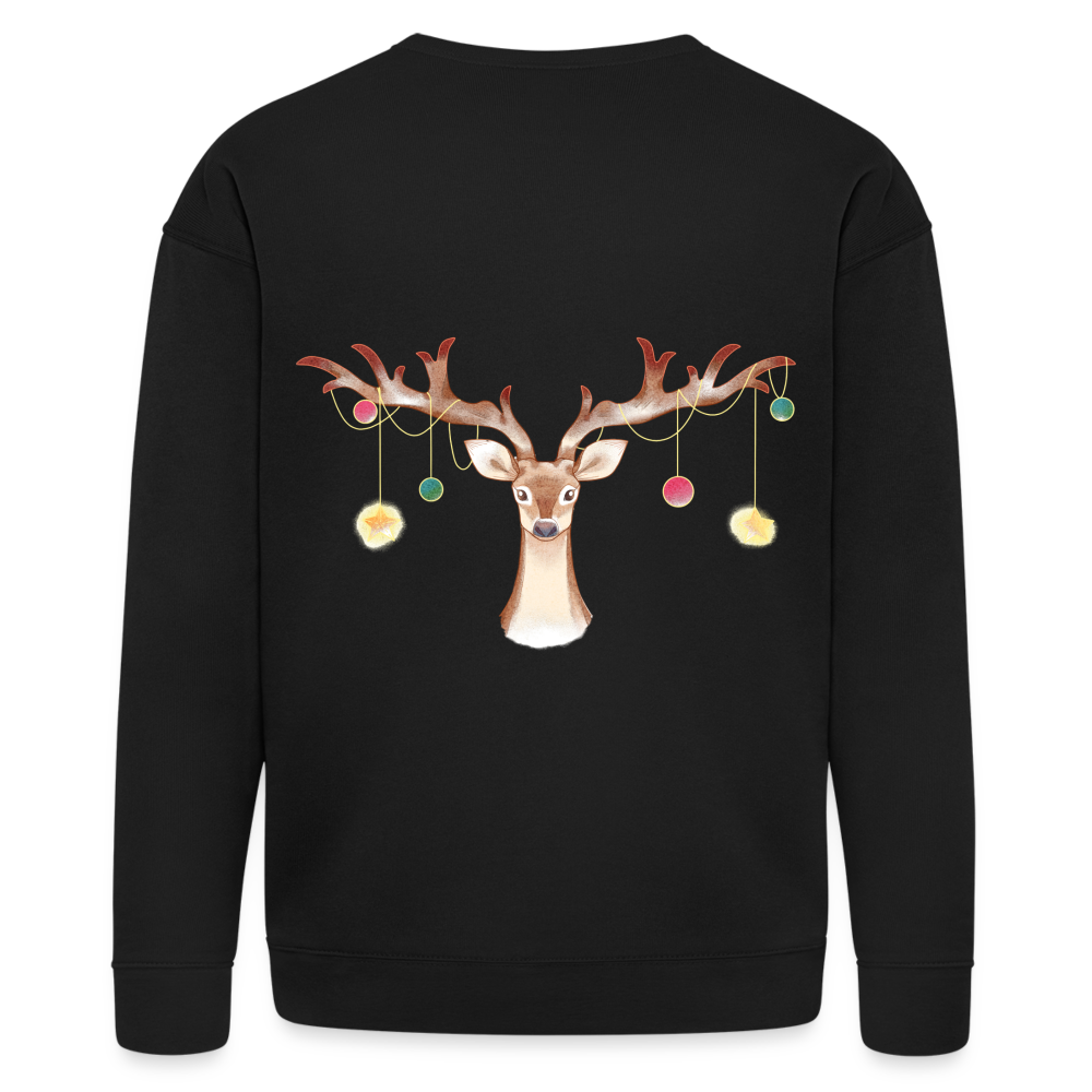 Reindeer with Decorative Hanging Ornaments | Bella + Canvas Unisex Sweatshirt - black