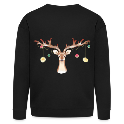 Reindeer with Decorative Hanging Ornaments | Bella + Canvas Unisex Sweatshirt - black