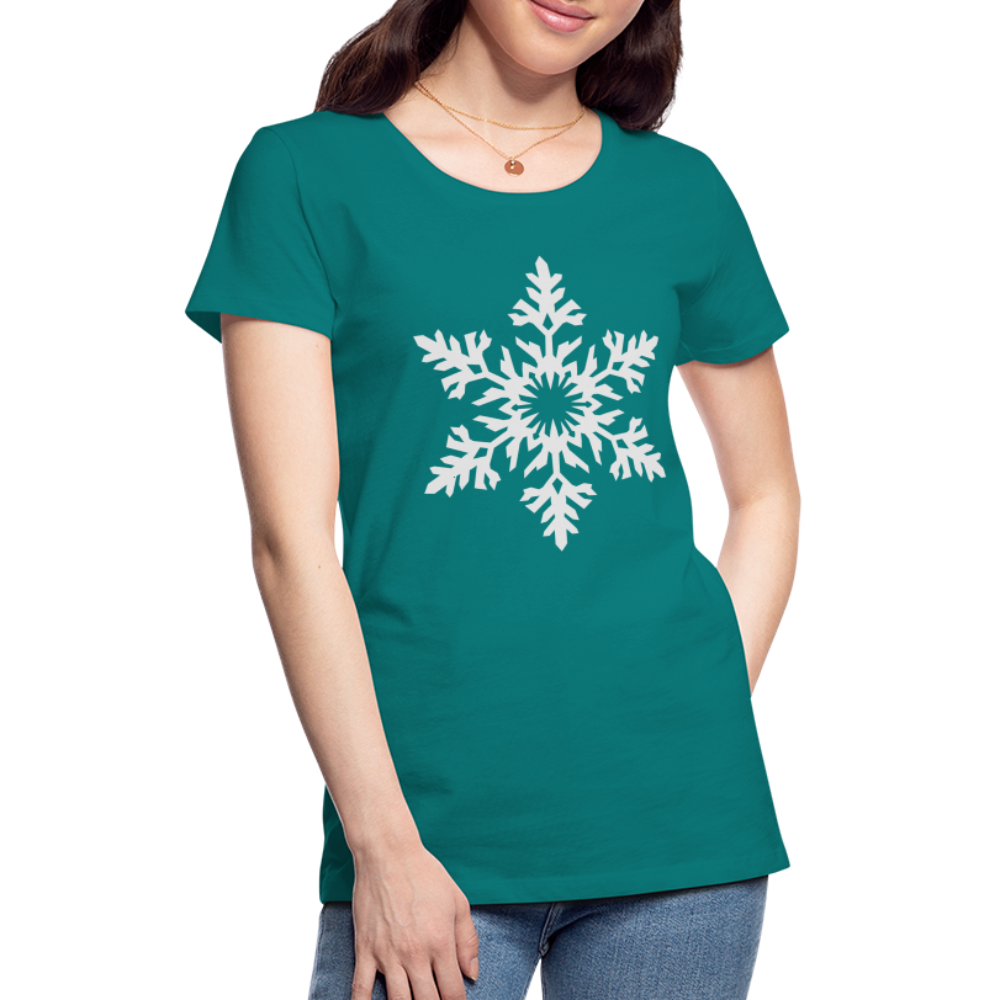 Snowflake Design T-Shirt For Women | Women’s Premium T-Shirt - teal