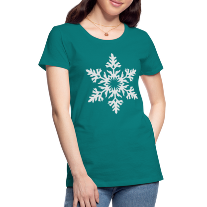 Snowflake Design T-Shirt For Women | Women’s Premium T-Shirt - teal