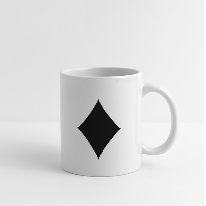 Diamond Ceramic Cup- Coffee/Tea Mug-Minimalist Black Design - white