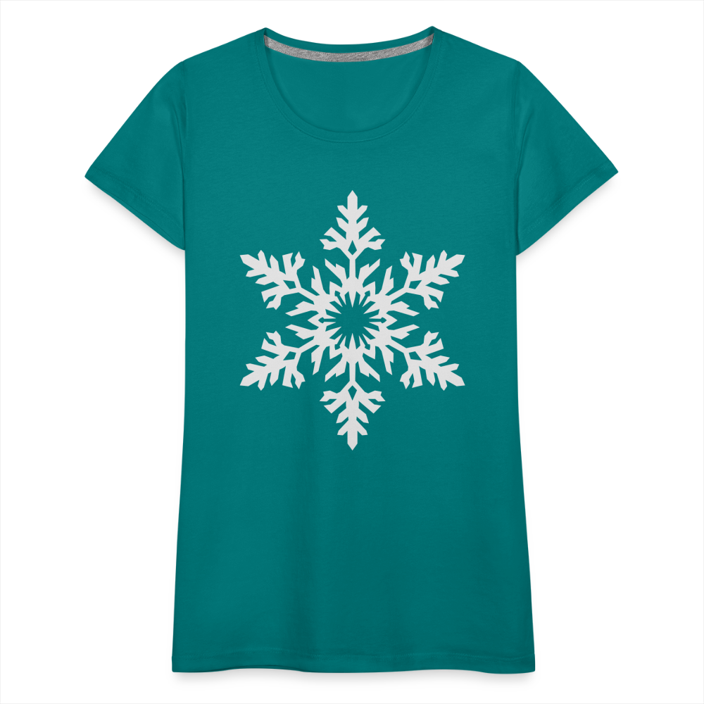 Snowflake Design T-Shirt For Women | Women’s Premium T-Shirt - teal