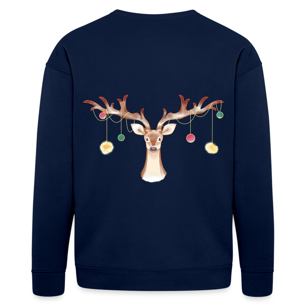 Reindeer with Decorative Hanging Ornaments | Bella + Canvas Unisex Sweatshirt - navy