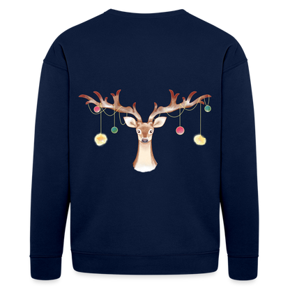 Reindeer with Decorative Hanging Ornaments | Bella + Canvas Unisex Sweatshirt - navy