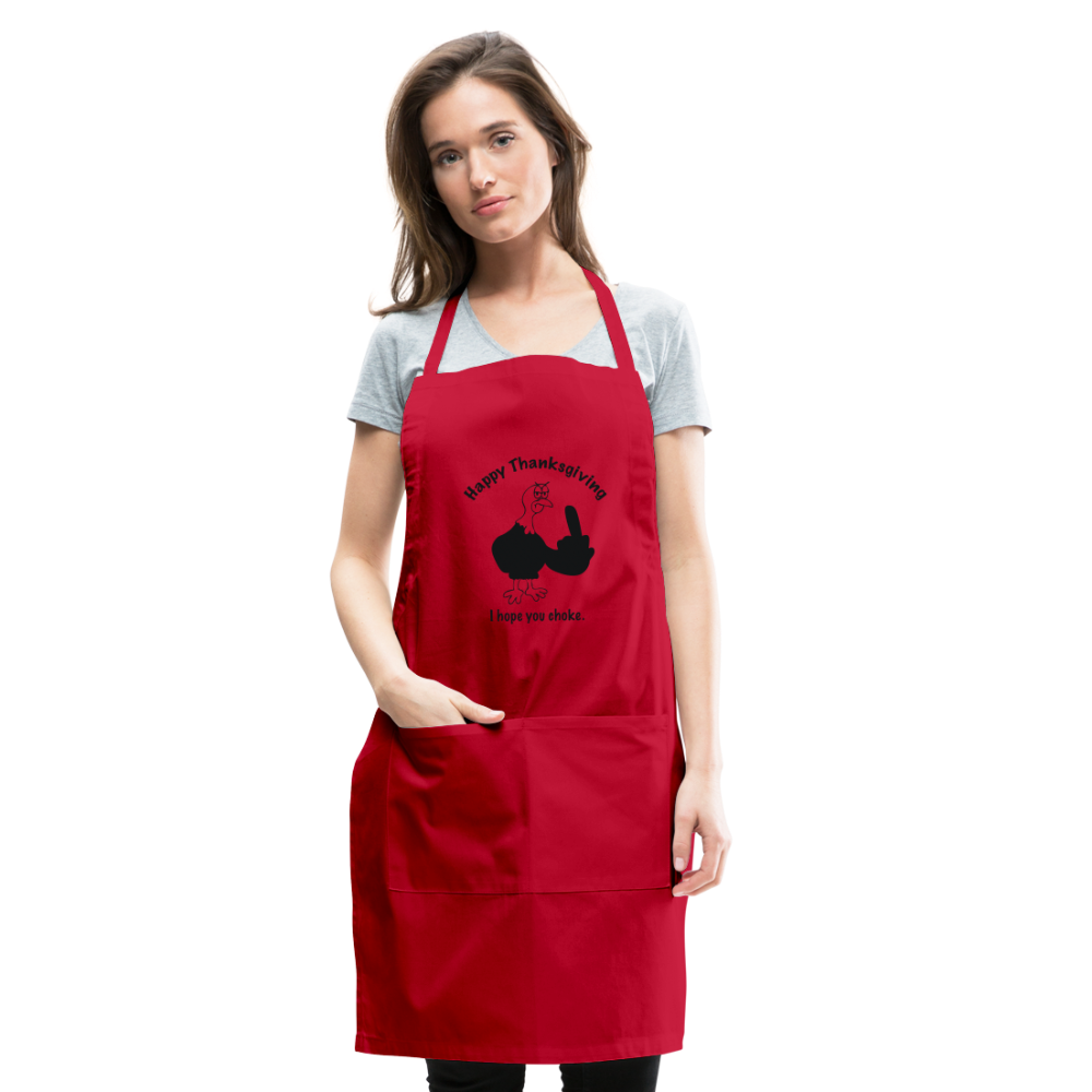 Happy Thanksgiving Apron | Adjustable Apron - red