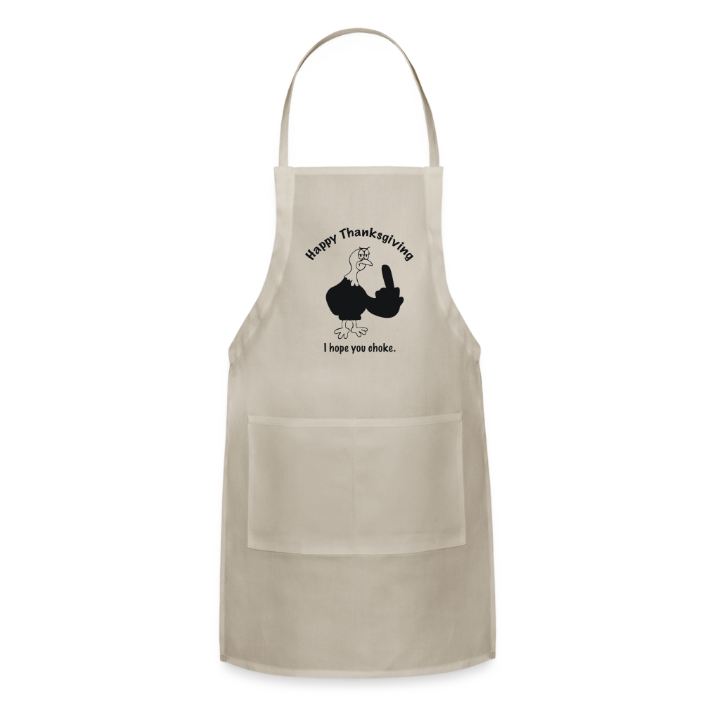 Happy Thanksgiving Apron | Adjustable Apron - natural