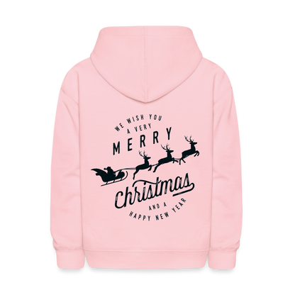 Kids' Hoodie- Merry Christmas And Happy New Year - pink