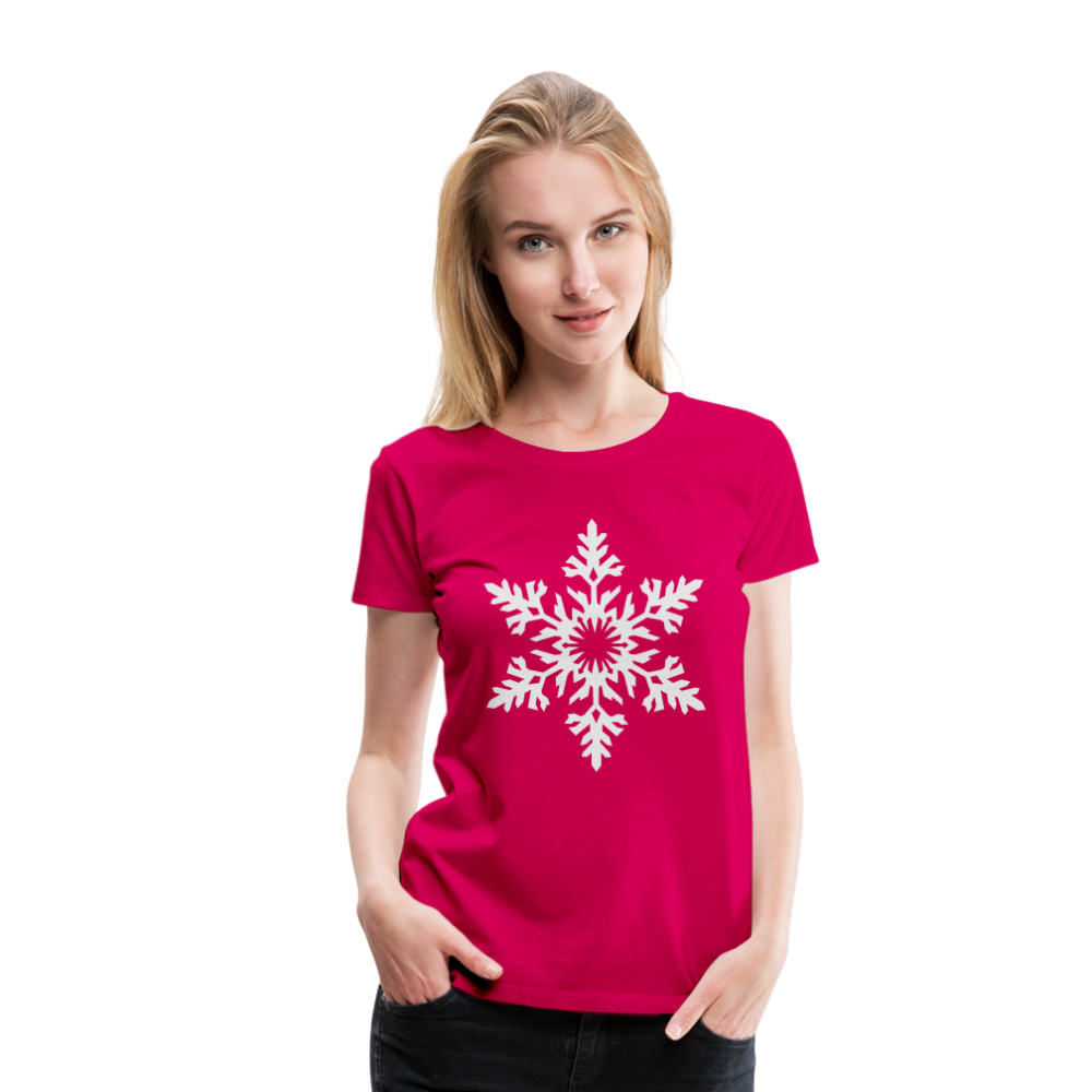 Snowflake Design T-Shirt For Women | Women’s Premium T-Shirt - dark pink