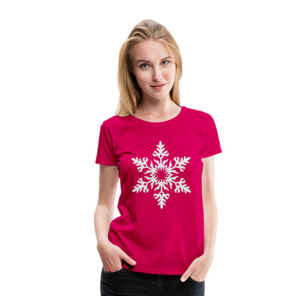 Snowflake Design T-Shirt For Women | Women’s Premium T-Shirt - dark pink