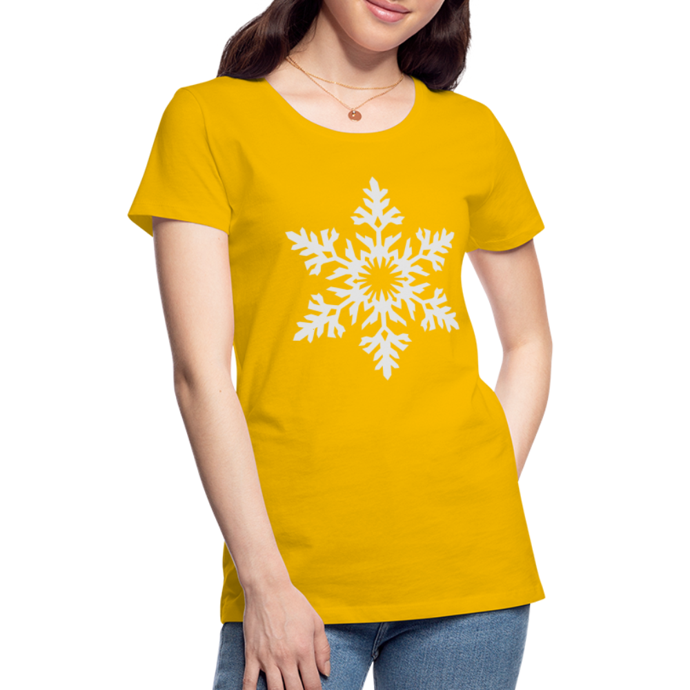 Snowflake Design T-Shirt For Women | Women’s Premium T-Shirt - sun yellow