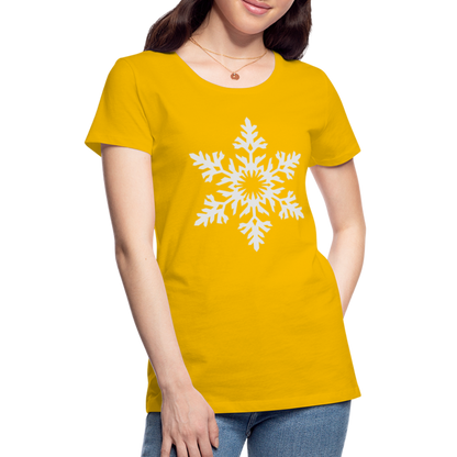 Snowflake Design T-Shirt For Women | Women’s Premium T-Shirt - sun yellow