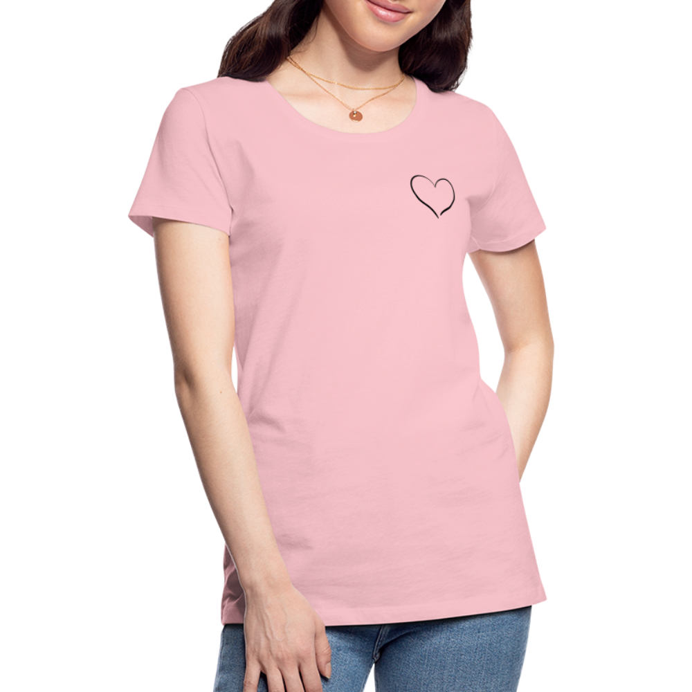 Heart Outline Design T-Shirt for Women | Women’s Premium T-Shirt - pink