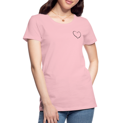 Heart Outline Design T-Shirt for Women | Women’s Premium T-Shirt - pink