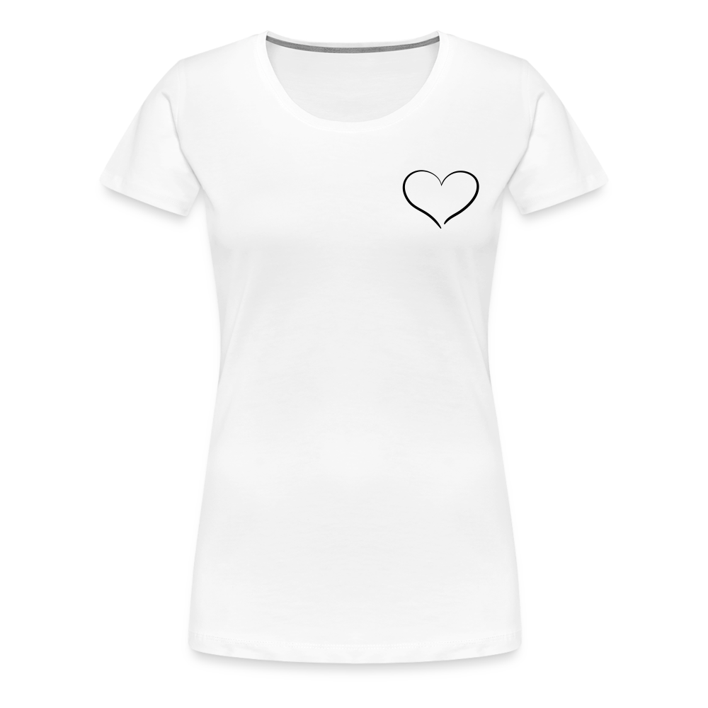 Heart Outline Design T-Shirt for Women | Women’s Premium T-Shirt - white