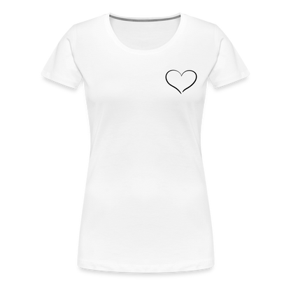 Heart Outline Design T-Shirt for Women | Women’s Premium T-Shirt - white