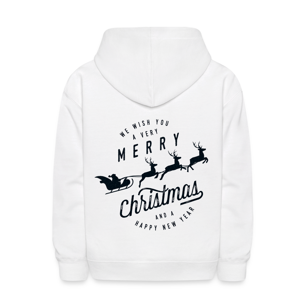 Kids' Hoodie- Merry Christmas And Happy New Year - white