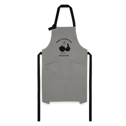 Happy Thanksgiving Apron | Artisan Apron - gray/black