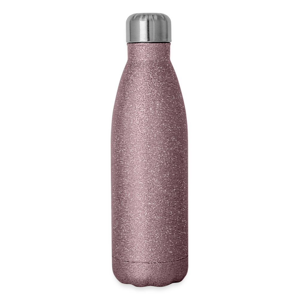 Insulated Pink Stainless Steel Water Bottle- Keep Drinks Hot or Cold Anywhere - pink glitter