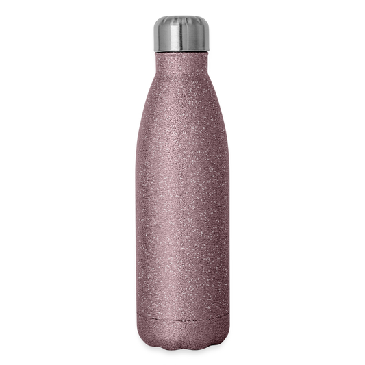 Insulated Pink Stainless Steel Water Bottle- Keep Drinks Hot or Cold Anywhere - pink glitter