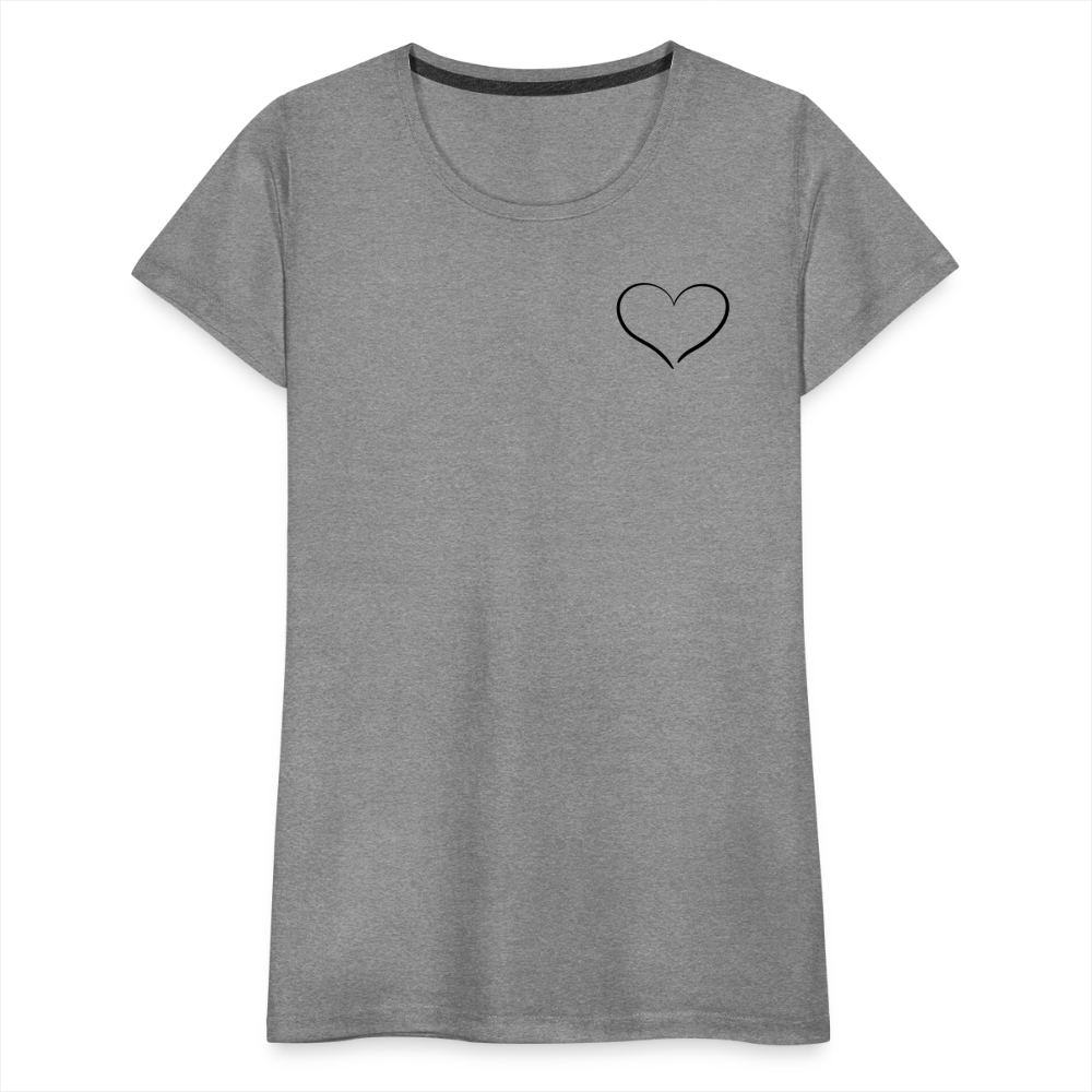 Heart Outline Design T-Shirt for Women | Women’s Premium T-Shirt - heather gray