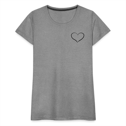 Heart Outline Design T-Shirt for Women | Women’s Premium T-Shirt - heather gray