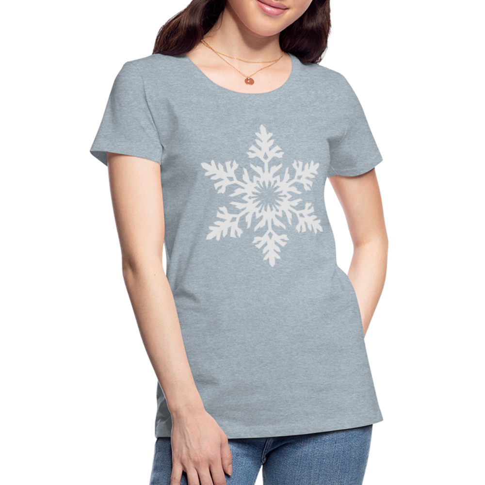 Snowflake Design T-Shirt For Women | Women’s Premium T-Shirt - heather ice blue