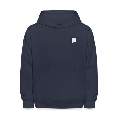 Kids' Hoodie-  "King No. 1" Back Print - navy