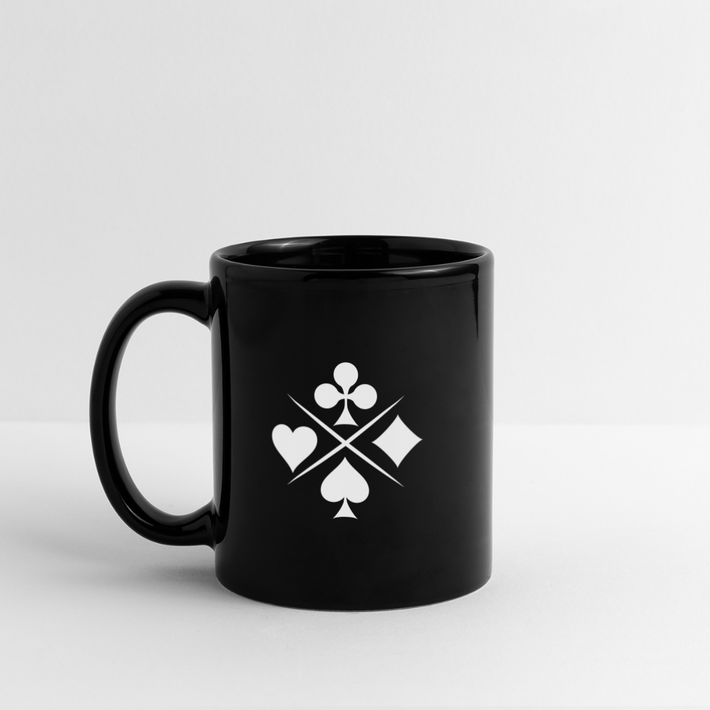 Elegant Card Symbol Ceramic black  Cup – Spade, Heart, Diamond, and Club Designs-Full Color Mug - black