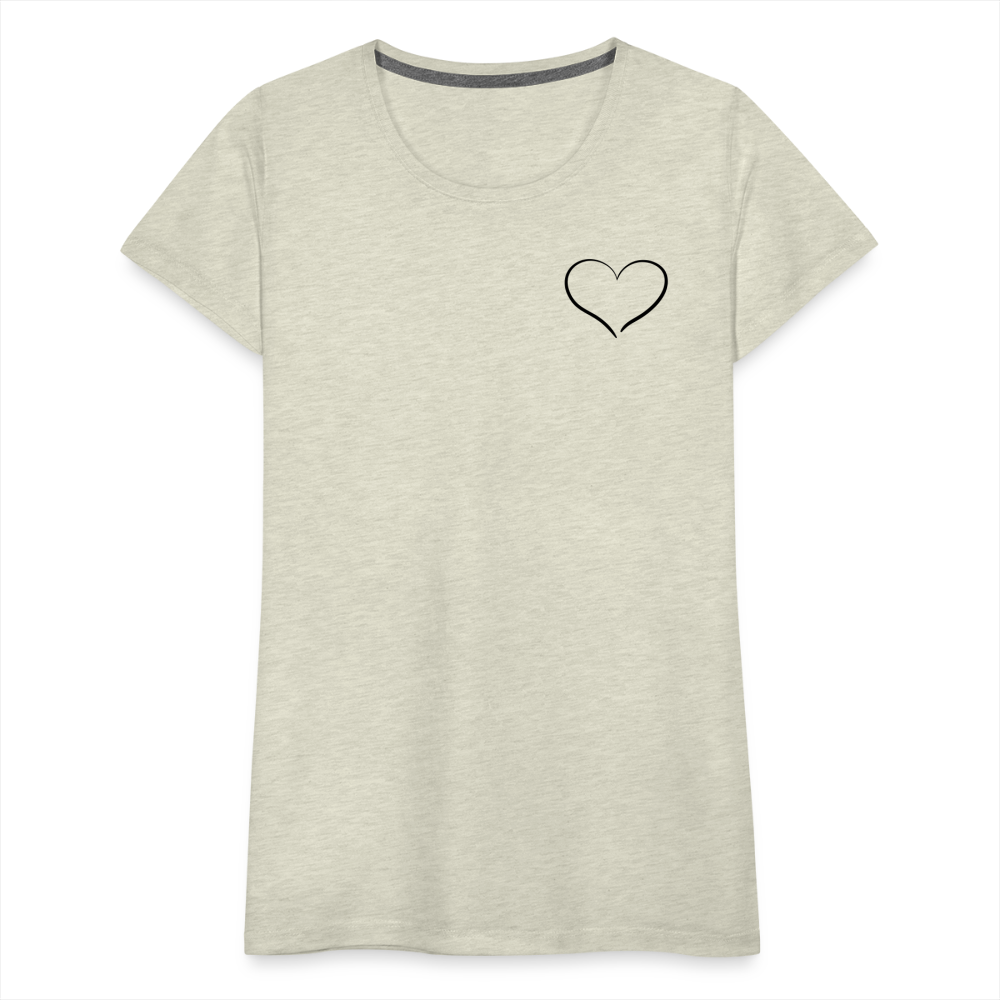 Heart Outline Design T-Shirt for Women | Women’s Premium T-Shirt - heather oatmeal