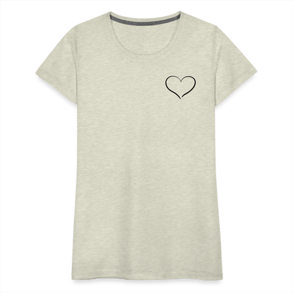 Heart Outline Design T-Shirt for Women | Women’s Premium T-Shirt - heather oatmeal