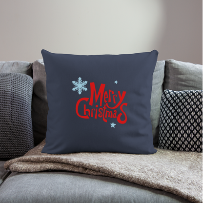 Throw Pillow Cover 18" x 18" – "Merry Christmas" Design - navy