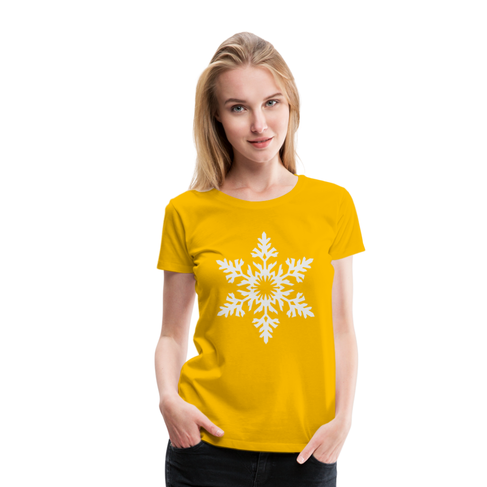 Snowflake Design T-Shirt For Women | Women’s Premium T-Shirt - sun yellow