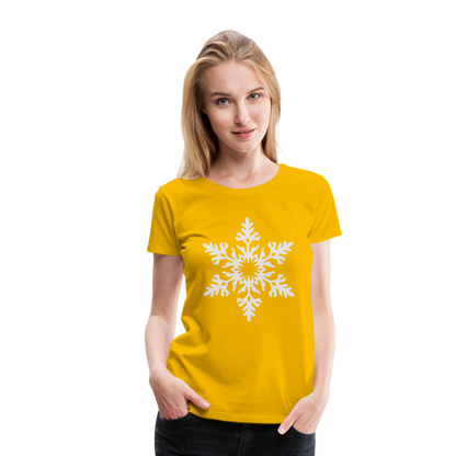 Snowflake Design T-Shirt For Women | Women’s Premium T-Shirt - sun yellow