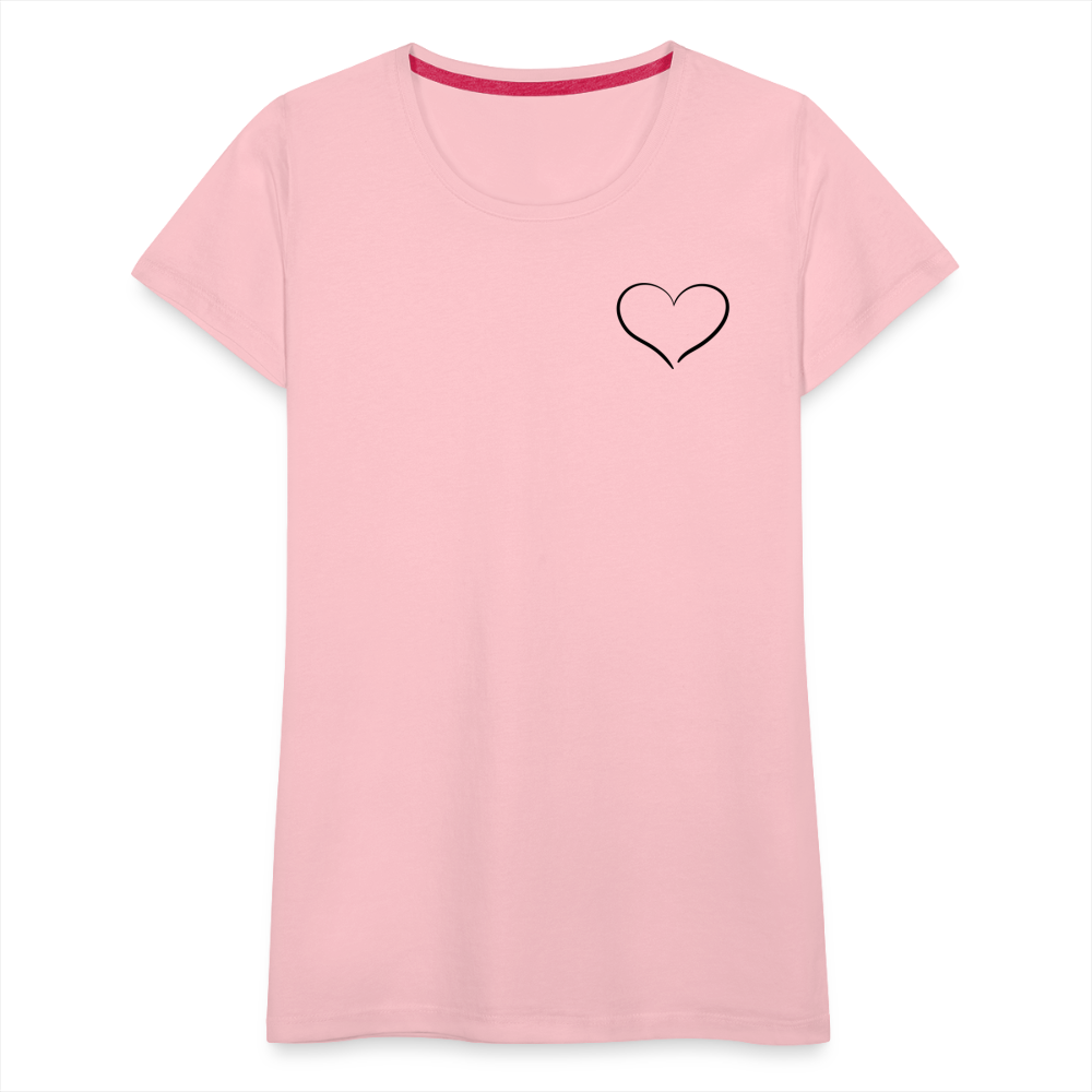 Heart Outline Design T-Shirt for Women | Women’s Premium T-Shirt - pink